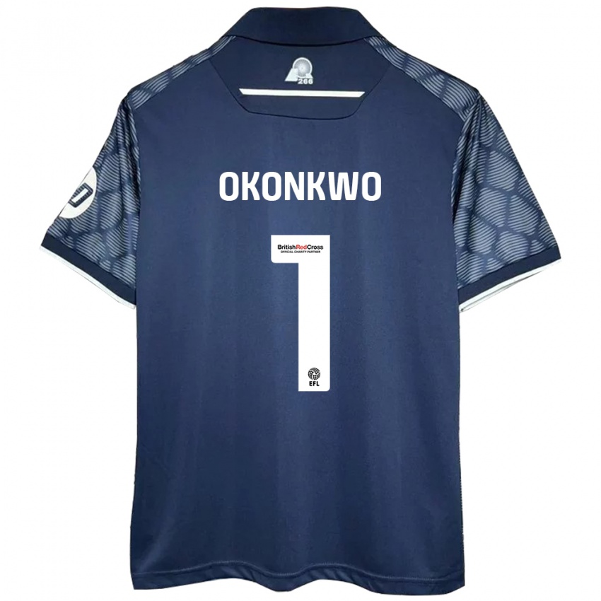 Damen Arthur Okonkwo #1 Schwarz Auswärtstrikot Trikot 2024/25 T-Shirt Österreich