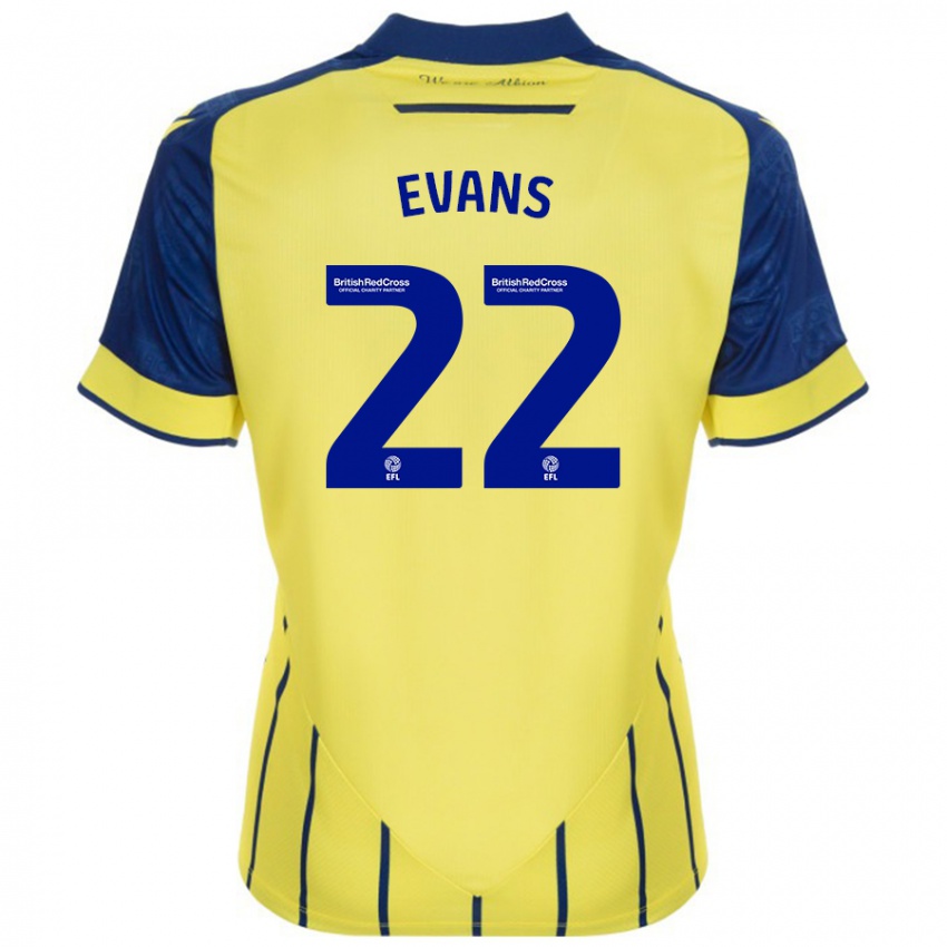 Damen Kate Evans #22 Gelb Blau Auswärtstrikot Trikot 2024/25 T-Shirt Österreich