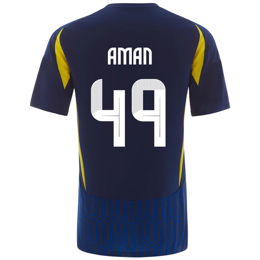 Damen Awad Aman #49 Blau Gelb Auswärtstrikot Trikot 2024/25 T-Shirt Österreich