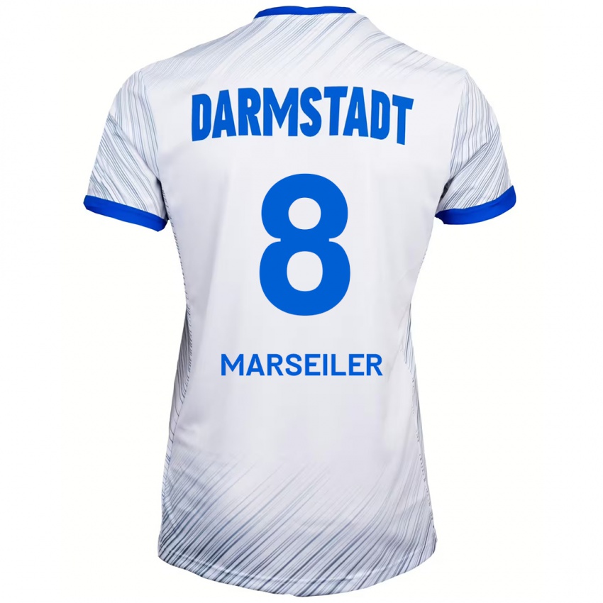 Damen Luca Marseiler #8 Weiß Blau Auswärtstrikot Trikot 2024/25 T-Shirt Österreich