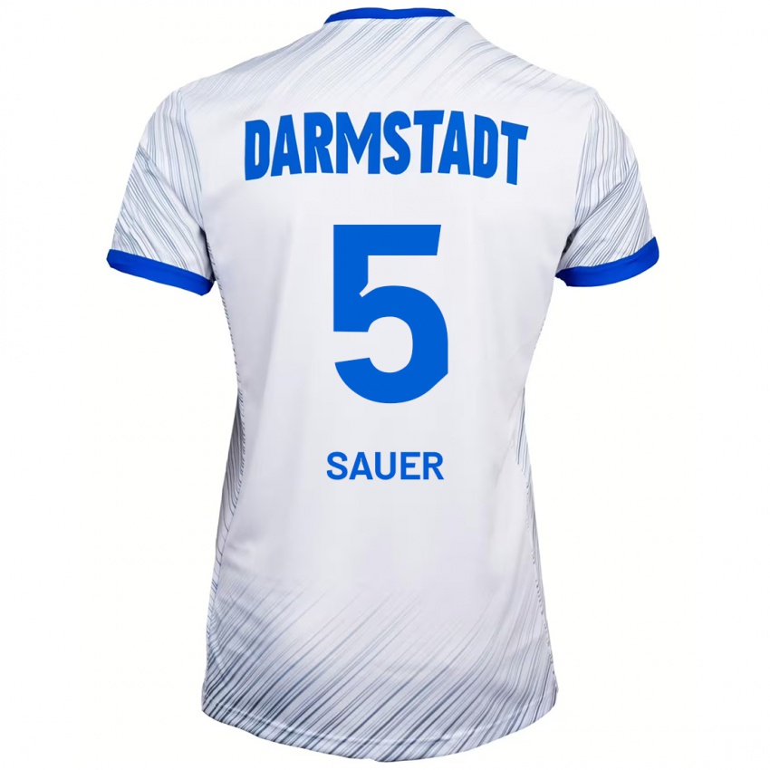 Damen Tino Sauer #5 Weiß Blau Auswärtstrikot Trikot 2024/25 T-Shirt Österreich