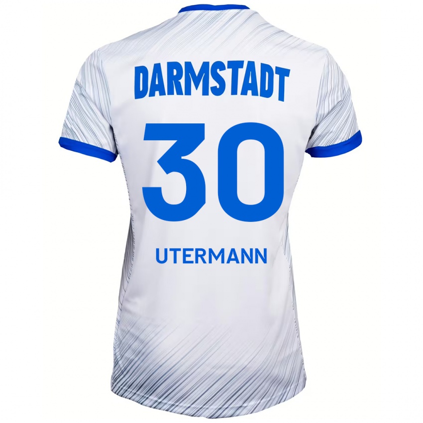 Damen Anton Utermann #30 Weiß Blau Auswärtstrikot Trikot 2024/25 T-Shirt Österreich