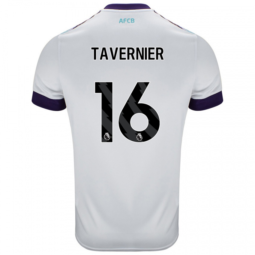 Damen Marcus Tavernier #16 Weiß Grün Lila Auswärtstrikot Trikot 2024/25 T-Shirt Österreich