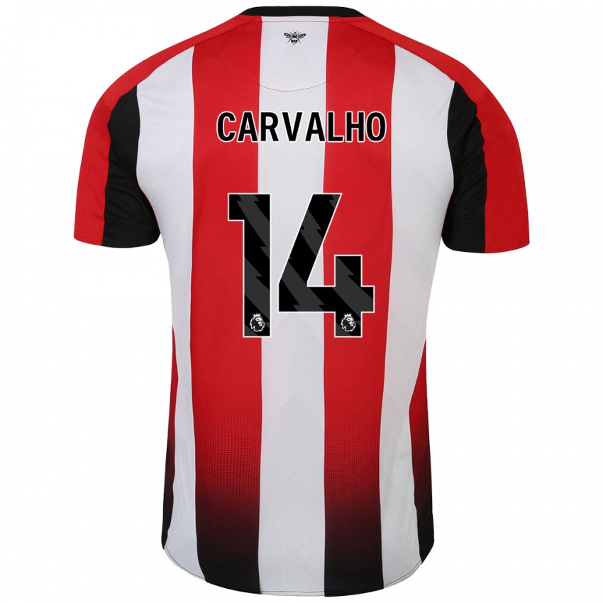 Kinder Fabio Carvalho #14 Rot Weiß Heimtrikot Trikot 2024/25 T-Shirt Österreich