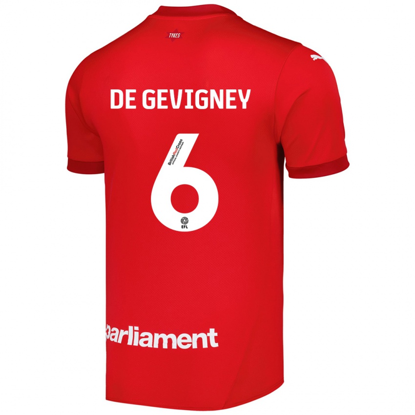 Kinder Maël De Gevigney #6 Rot Heimtrikot Trikot 2024/25 T-Shirt Österreich