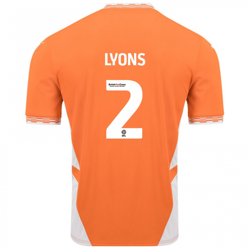 Kinder Andy Lyons #2 Orange Weiß Heimtrikot Trikot 2024/25 T-Shirt Österreich