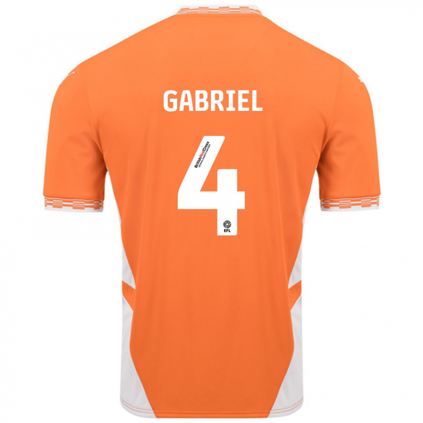 Kinder Jordan Lawrence-Gabriel #4 Orange Weiß Heimtrikot Trikot 2024/25 T-Shirt Österreich