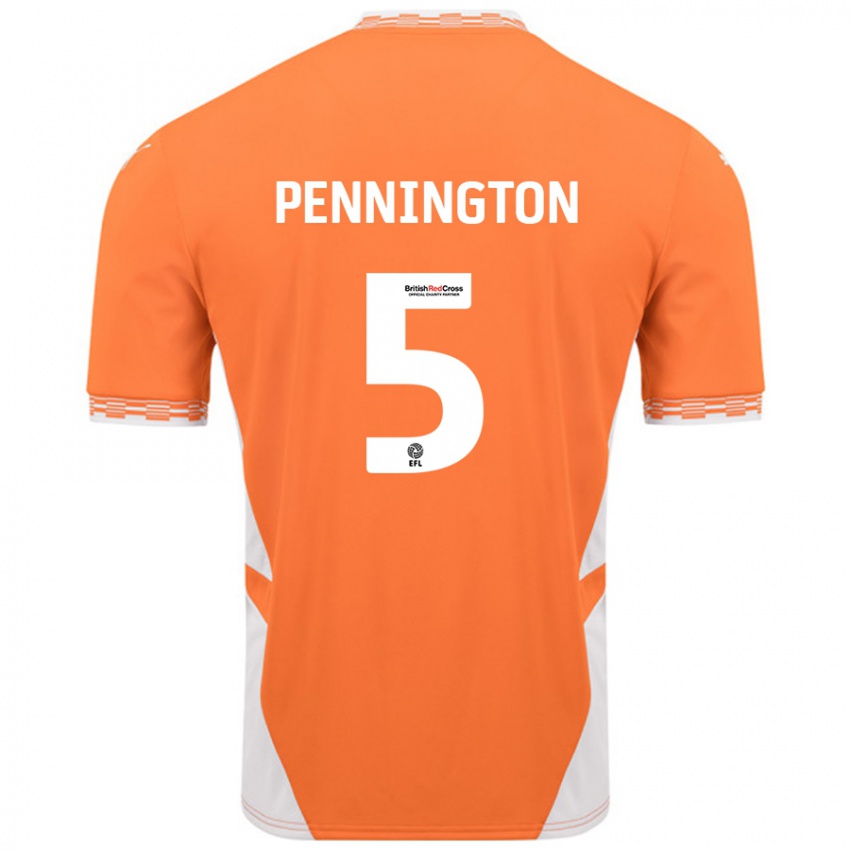 Kinder Matthew Pennington #5 Orange Weiß Heimtrikot Trikot 2024/25 T-Shirt Österreich