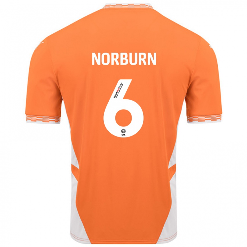 Kinder Oliver Norburn #6 Orange Weiß Heimtrikot Trikot 2024/25 T-Shirt Österreich