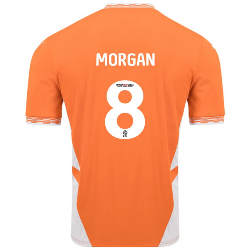 Kinder Albie Morgan #8 Orange Weiß Heimtrikot Trikot 2024/25 T-Shirt Österreich