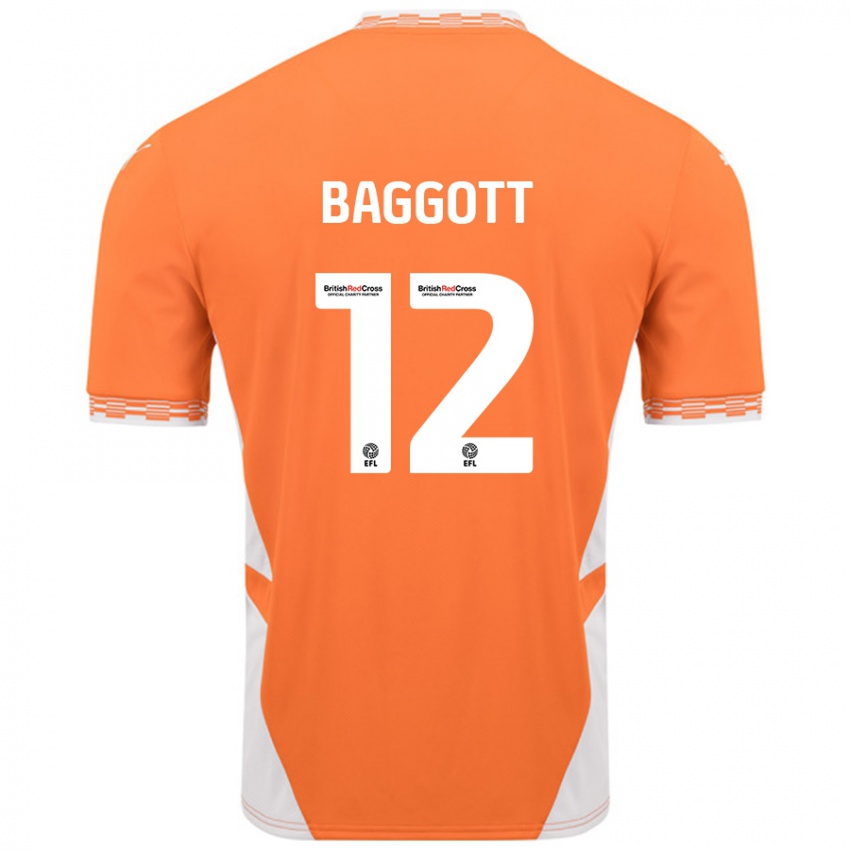 Kinder Elkan Baggott #12 Orange Weiß Heimtrikot Trikot 2024/25 T-Shirt Österreich