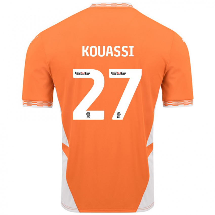 Kinder Kylian Kouassi #27 Orange Weiß Heimtrikot Trikot 2024/25 T-Shirt Österreich