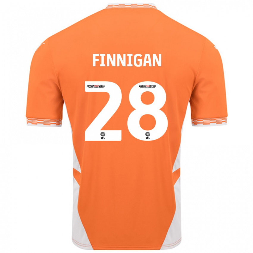 Kinder Ryan Finnigan #28 Orange Weiß Heimtrikot Trikot 2024/25 T-Shirt Österreich