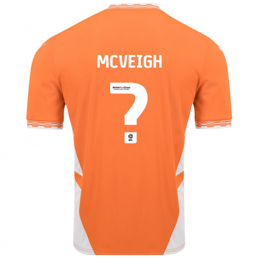 Kinder Conor Mcveigh #0 Orange Weiß Heimtrikot Trikot 2024/25 T-Shirt Österreich