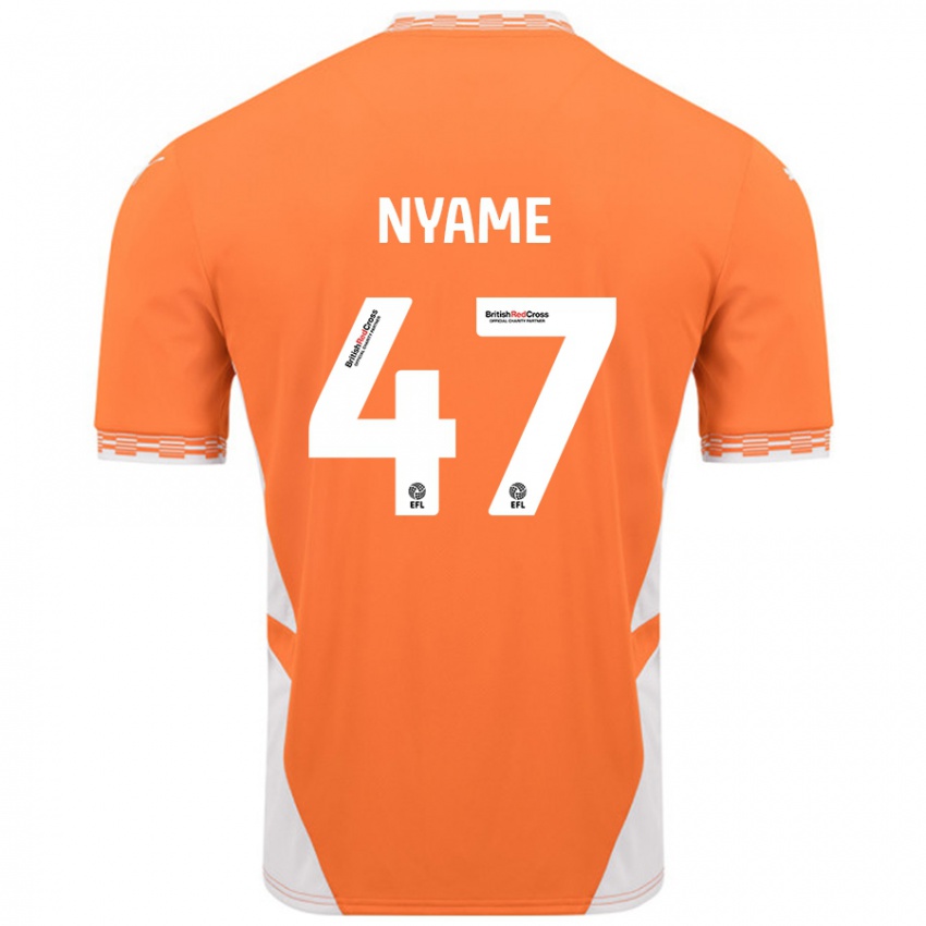 Kinder Josh Nyame #47 Orange Weiß Heimtrikot Trikot 2024/25 T-Shirt Österreich