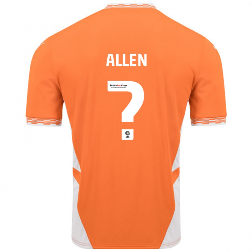 Kinder Karen Allen #0 Orange Weiß Heimtrikot Trikot 2024/25 T-Shirt Österreich