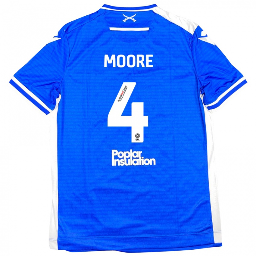 Kinder Taylor Moore #4 Blau Weiß Heimtrikot Trikot 2024/25 T-Shirt Österreich