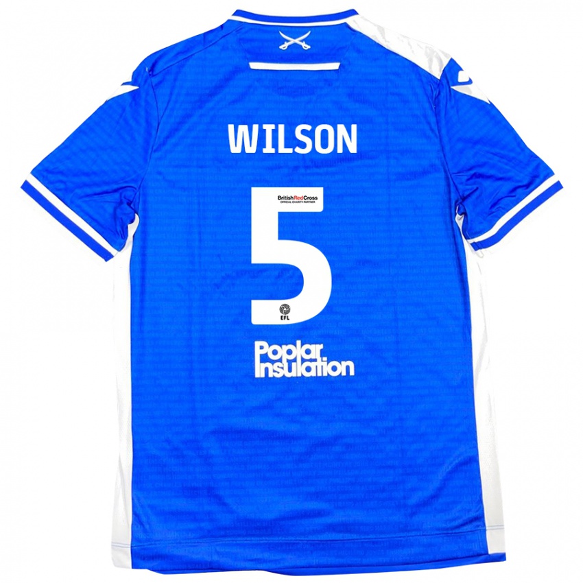 Kinder James Wilson #5 Blau Weiß Heimtrikot Trikot 2024/25 T-Shirt Österreich