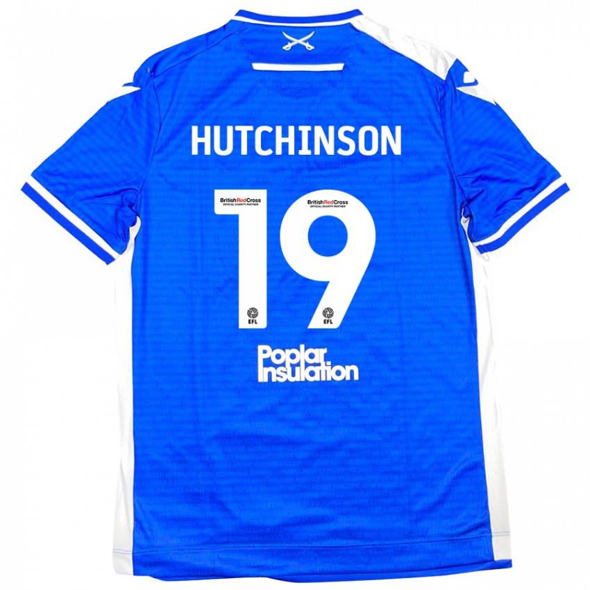 Kinder Isaac Hutchinson #19 Blau Weiß Heimtrikot Trikot 2024/25 T-Shirt Österreich