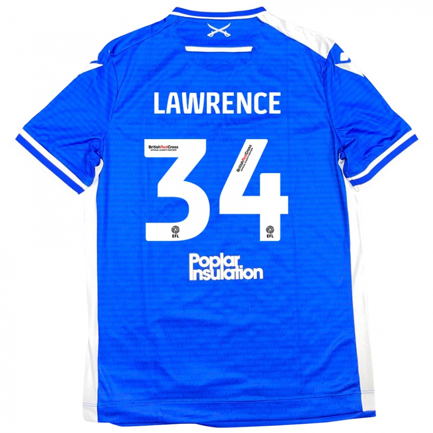 Kinder Jerry Lawrence #34 Blau Weiß Heimtrikot Trikot 2024/25 T-Shirt Österreich