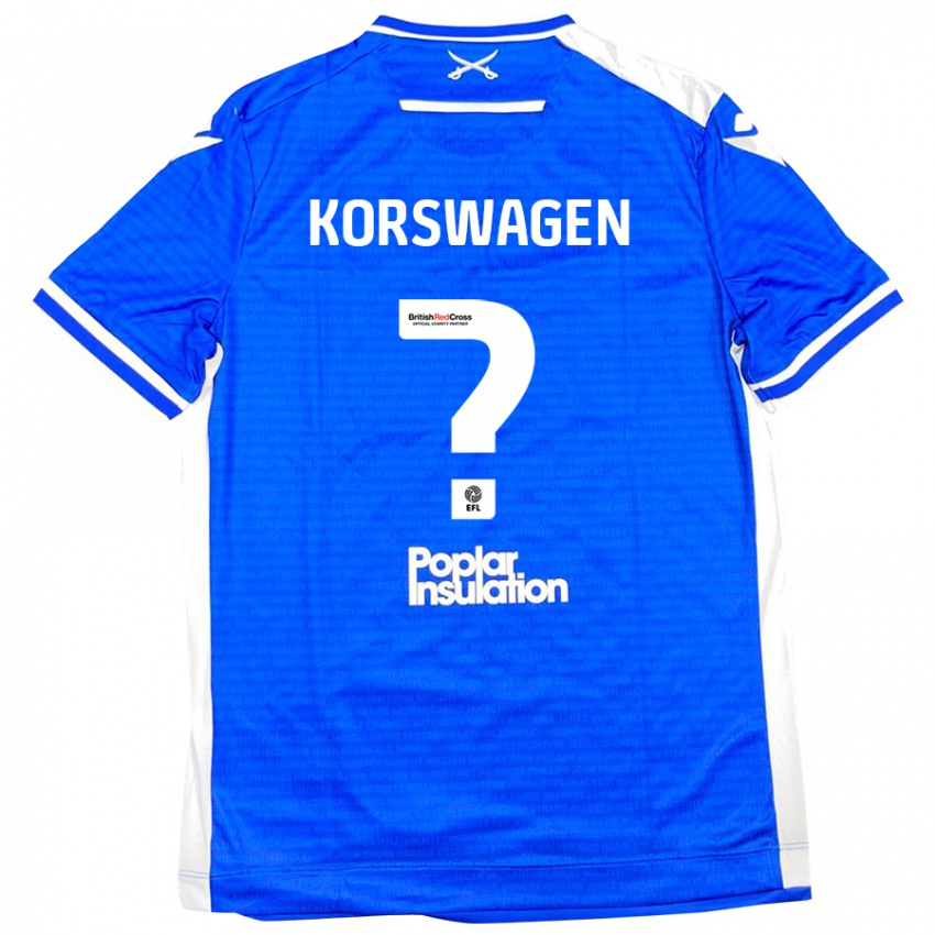 Kinder Mattijis Korswagen #0 Blau Weiß Heimtrikot Trikot 2024/25 T-Shirt Österreich