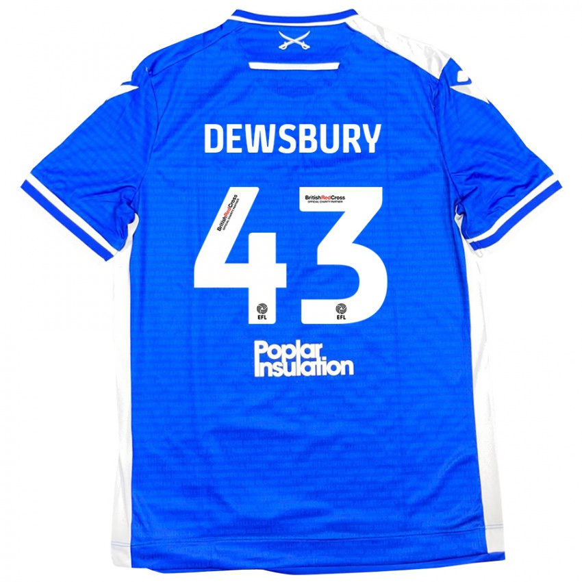 Kinder Ollie Dewsbury #43 Blau Weiß Heimtrikot Trikot 2024/25 T-Shirt Österreich