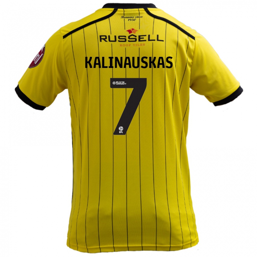 Kinder Tomas Kalinauskas #7 Gelb Heimtrikot Trikot 2024/25 T-Shirt Österreich