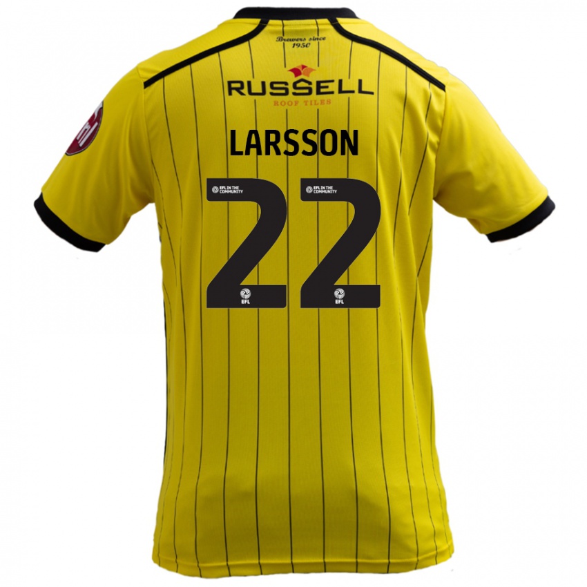 Kinder Julian Larsson #22 Gelb Heimtrikot Trikot 2024/25 T-Shirt Österreich