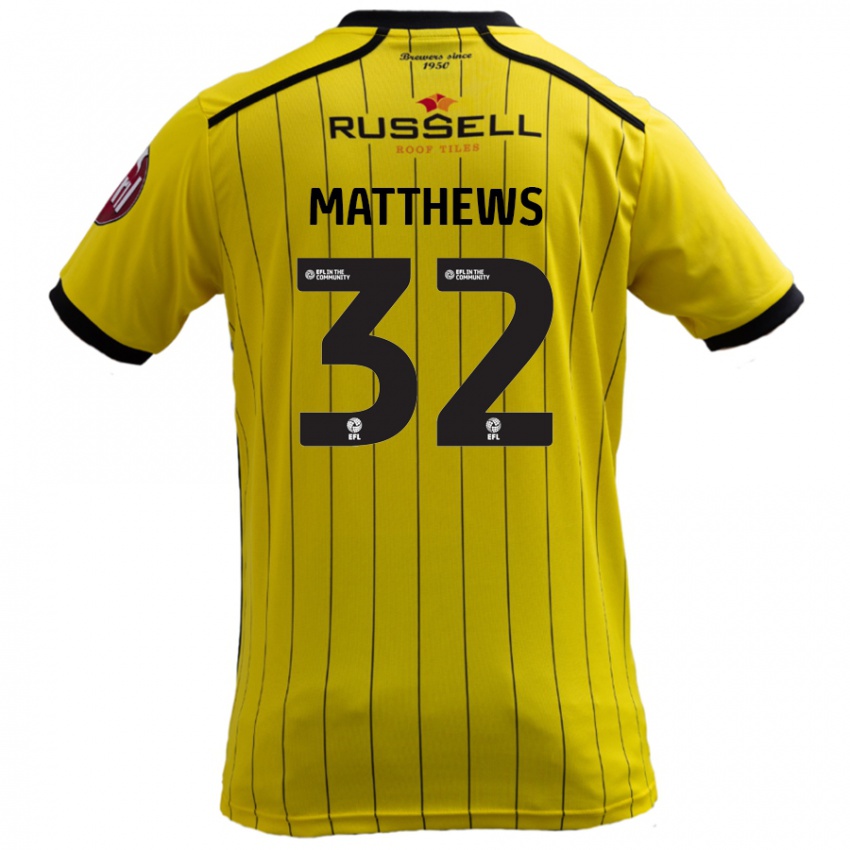 Kinder Daniel Matthews #32 Gelb Heimtrikot Trikot 2024/25 T-Shirt Österreich