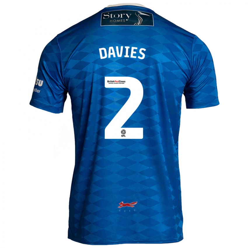 Kinder Archie Davies #2 Blau Heimtrikot Trikot 2024/25 T-Shirt Österreich