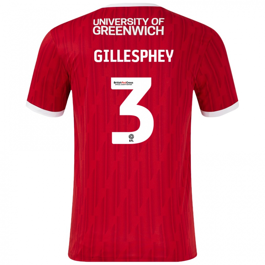 Kinder Macaulay Gillesphey #3 Rot Weiß Heimtrikot Trikot 2024/25 T-Shirt Österreich