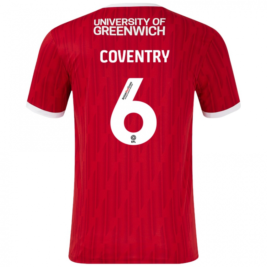 Kinder Conor Coventry #6 Rot Weiß Heimtrikot Trikot 2024/25 T-Shirt Österreich