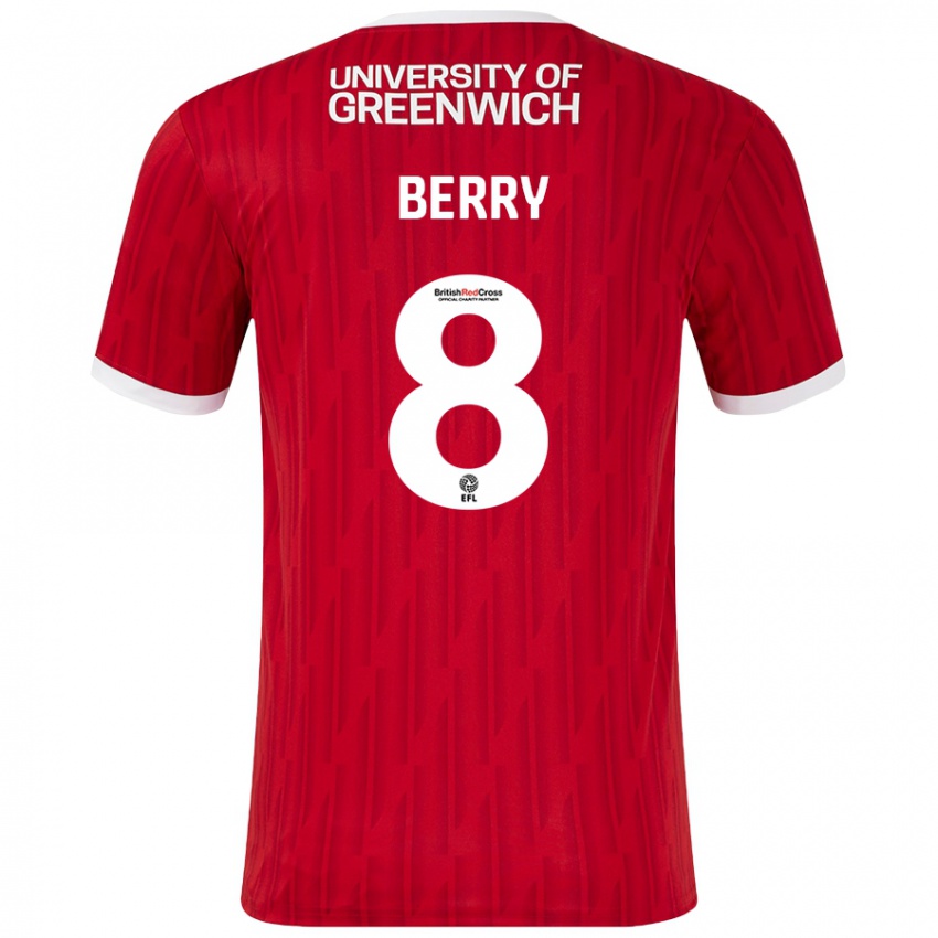 Kinder Luke Berry #8 Rot Weiß Heimtrikot Trikot 2024/25 T-Shirt Österreich