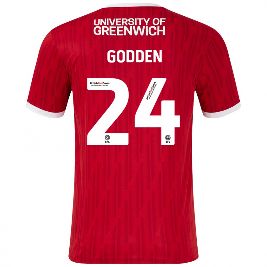 Kinder Matt Godden #24 Rot Weiß Heimtrikot Trikot 2024/25 T-Shirt Österreich