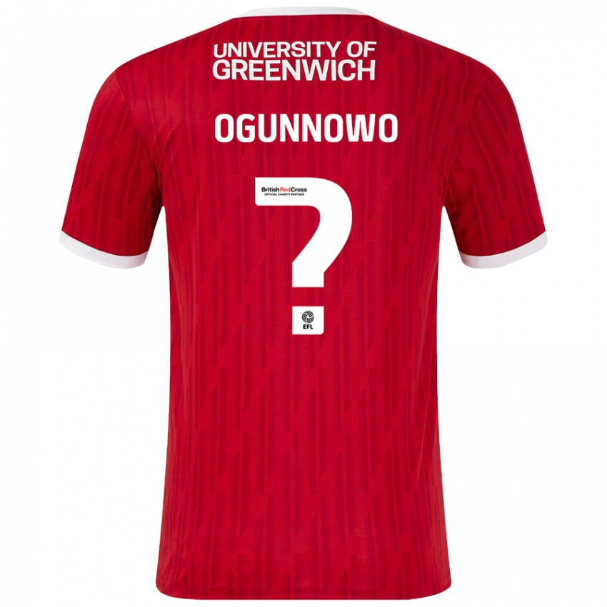 Kinder Joshua Ogunnowo #0 Rot Weiß Heimtrikot Trikot 2024/25 T-Shirt Österreich