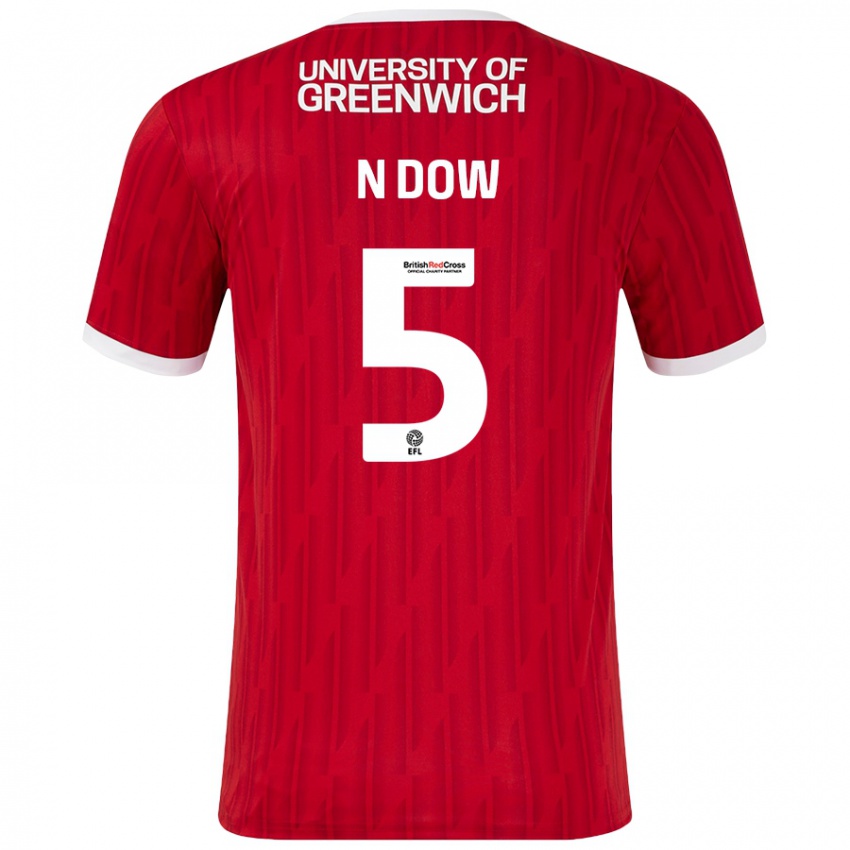 Kinder Elisha N'dow #5 Rot Weiß Heimtrikot Trikot 2024/25 T-Shirt Österreich