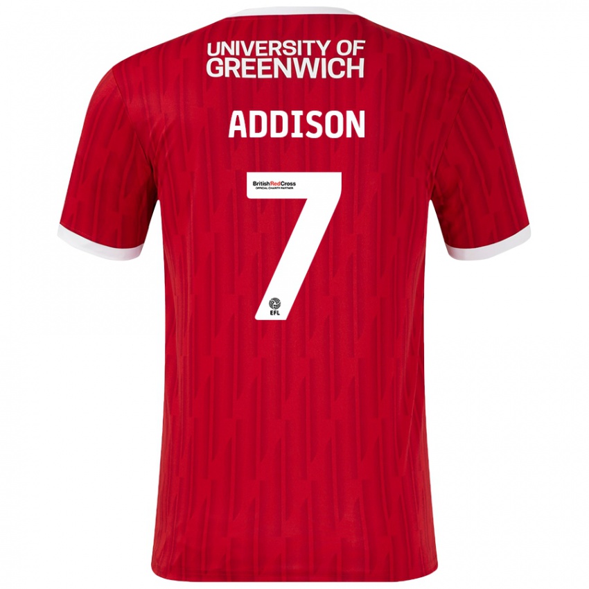 Kinder Angela Addison #7 Rot Weiß Heimtrikot Trikot 2024/25 T-Shirt Österreich