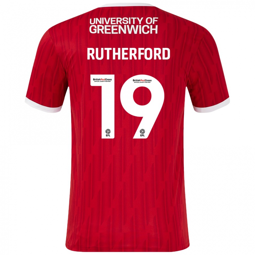 Kinder Ella Rutherford #19 Rot Weiß Heimtrikot Trikot 2024/25 T-Shirt Österreich