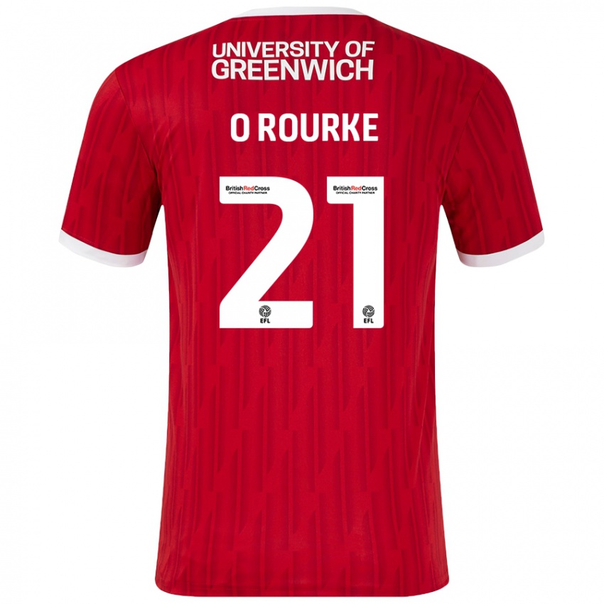 Kinder Sophie O'rourke #21 Rot Weiß Heimtrikot Trikot 2024/25 T-Shirt Österreich