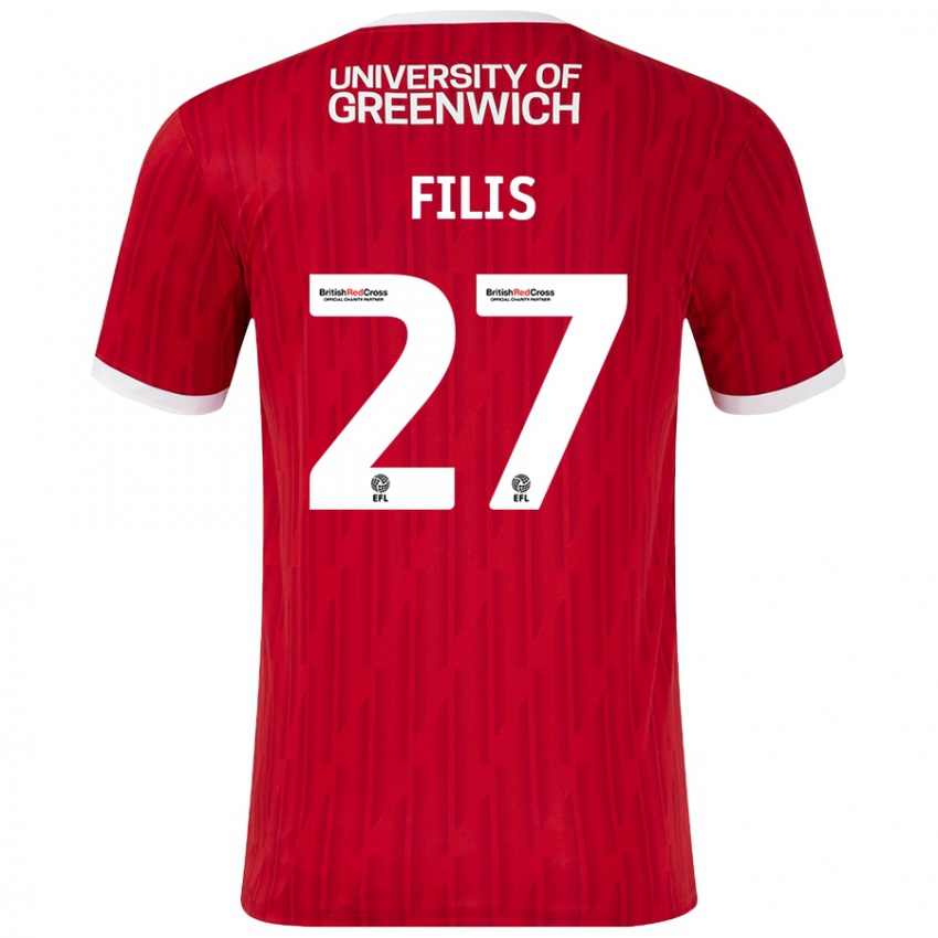 Kinder Melisa Filis #27 Rot Weiß Heimtrikot Trikot 2024/25 T-Shirt Österreich