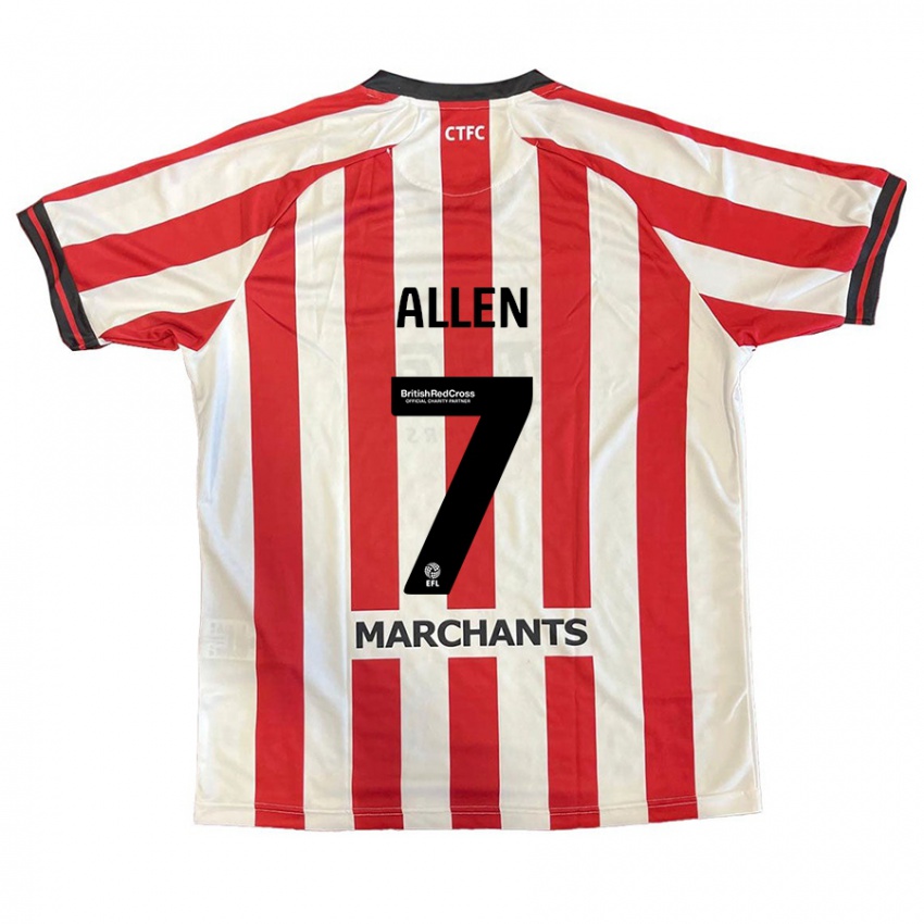 Kinder Emily Allen #7 Rot Weiß Heimtrikot Trikot 2024/25 T-Shirt Österreich