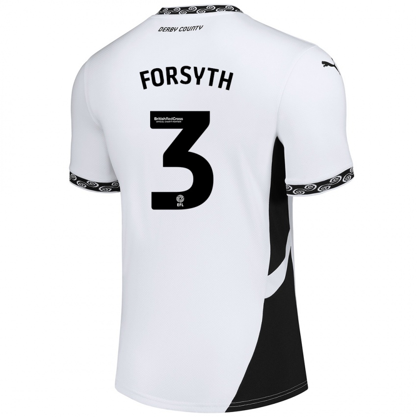 Kinder Craig Forsyth #3 Weiß Schwarz Heimtrikot Trikot 2024/25 T-Shirt Österreich