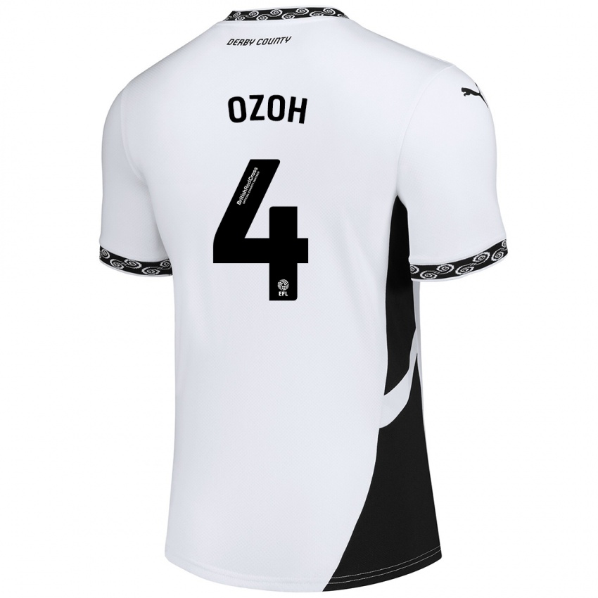 Kinder David Ozoh #4 Weiß Schwarz Heimtrikot Trikot 2024/25 T-Shirt Österreich