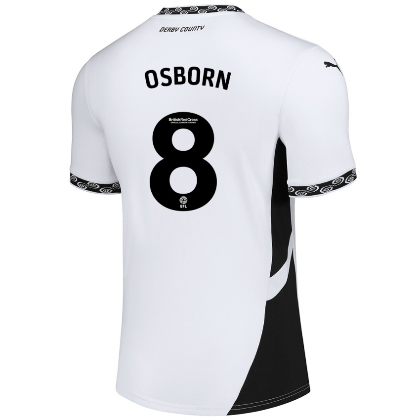 Kinder Ben Osborn #8 Weiß Schwarz Heimtrikot Trikot 2024/25 T-Shirt Österreich