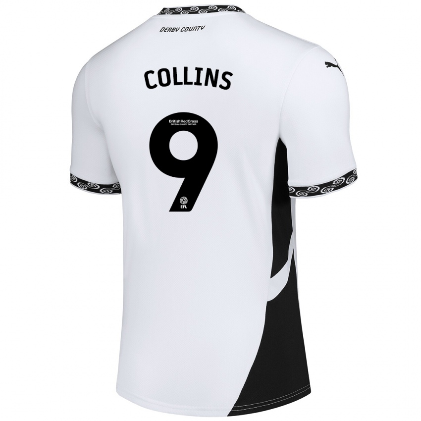 Kinder James Collins #9 Weiß Schwarz Heimtrikot Trikot 2024/25 T-Shirt Österreich