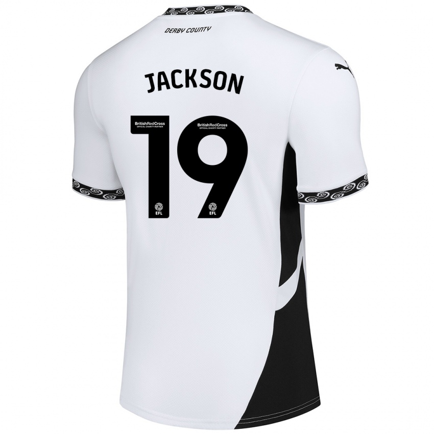 Kinder Kayden Jackson #19 Weiß Schwarz Heimtrikot Trikot 2024/25 T-Shirt Österreich