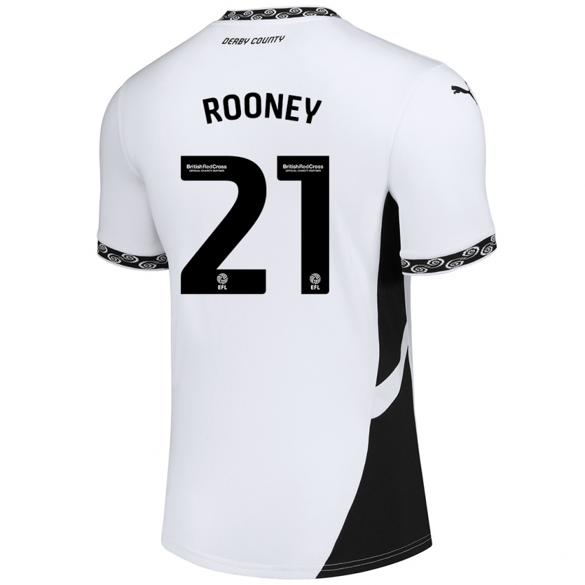 Kinder Jake Rooney #21 Weiß Schwarz Heimtrikot Trikot 2024/25 T-Shirt Österreich