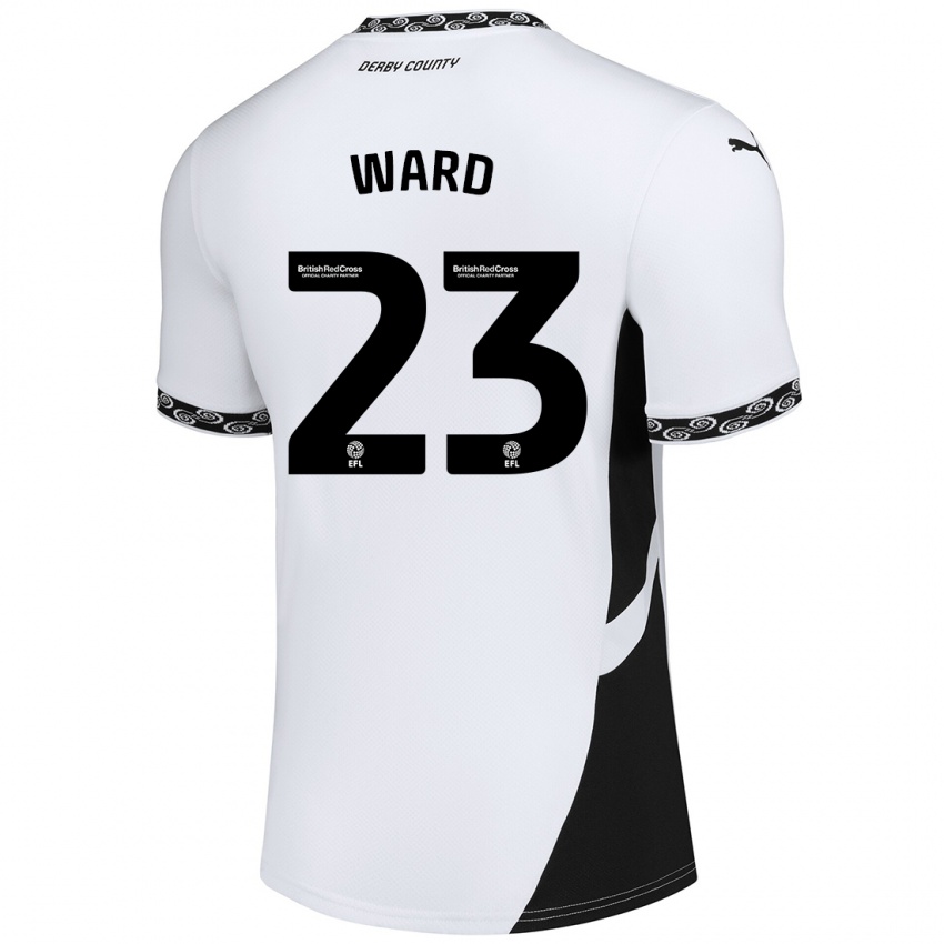 Kinder Joe Ward #23 Weiß Schwarz Heimtrikot Trikot 2024/25 T-Shirt Österreich