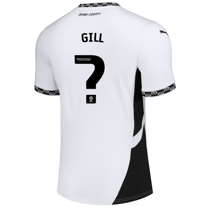 Kinder Tristan Gill #0 Weiß Schwarz Heimtrikot Trikot 2024/25 T-Shirt Österreich