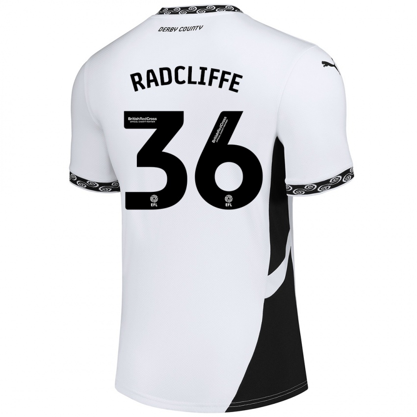 Kinder Ben Radcliffe #36 Weiß Schwarz Heimtrikot Trikot 2024/25 T-Shirt Österreich